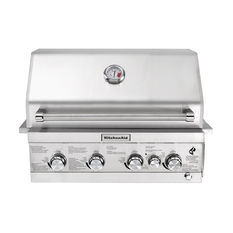 KitchenAid 4Burner BuiltIn Liquid Propane Gas Grill 7400780 & Reviews Wayfair